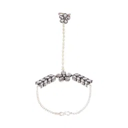 TEEJH Soniya Stacked Pack Of 2 Alloy Bangle-Style Bracelet Set image 2