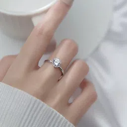 DressBerry Silver-Plated Cubic Zirconia StuddedFingerRing image 4