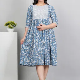 HETSA Women Floral Printed Floral Maternity Anarkali Kurta-picture-12