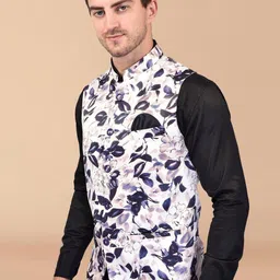PRINTINDIA Men Printed Woven Nehru Jacket image 2