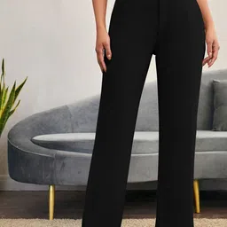 KERI PERRY Women Relaxed Straight Leg High-Rise Relexed Fit Trousers-image-85