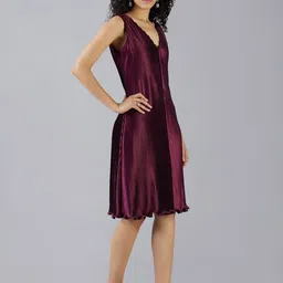 MISH X Women V-Neck A-Line Knee Length Dress image 4