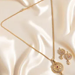 SHONA'S STYLE Gold-Plated Cubic Zirconia Studded Jewellery Set-picture-26