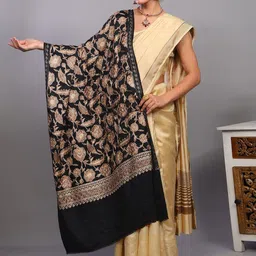 Exotic India Floral Aari Embroidered Shawl-picture-18