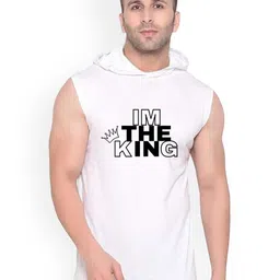 FABSTIEVE IM The King Printed Hooded Cotton Neck Gym Vest-image-76
