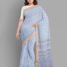 The Chennai Silks Ethnic Motifs Printed Zari Pure Cotton Chanderi Saree-picture-21