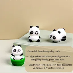 Ascension Black And White 3 Pieces Birds And Animals Figurine Showpiece image 3