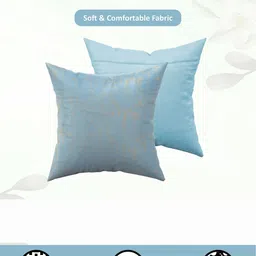 Myntra Elegant Homes Blue & Gold-Toned Set of 2 Abstract Square Cushion Covers image 4