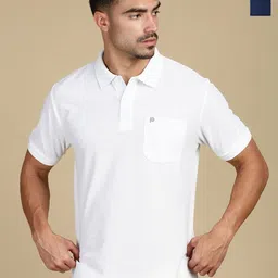 LUX PARKER Men Pack of 2 Anti Odour Solid Polo Collar Cotton T-shirts-picture-12