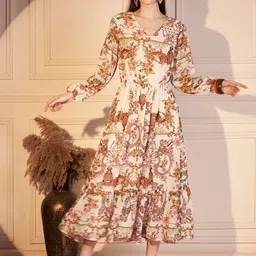 VALBONE Floral Print Georgette Fit & Flare Midi Dress-picture-54