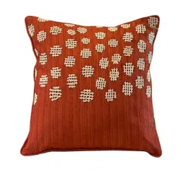 bells & whistles Rust Woven Cotton Silk 16 x 16 Inches Cushion Cover image 3