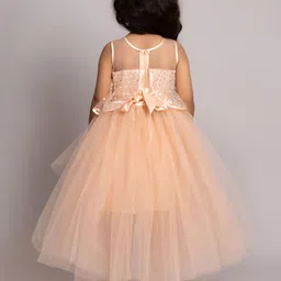 Toy Balloon kids Girls Solid Embellished Sequined Round Neck Fit & Flare Knee Length Dress image 2