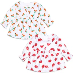 KIDEEZGUILD Girls Pack Of 2 Conversational Printed Fit & Flare Dress image 4