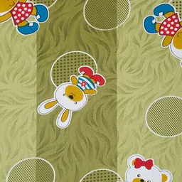 Myntra Elegant Homes Green & White Cartoon Characters 400 TC Single Bedsheet with 1 Pillow Covers image 4