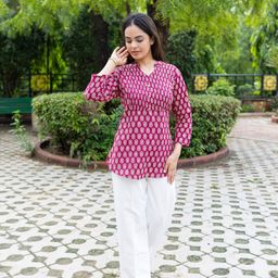 Moda Rapido Women Floral Print Cotton Top-picture-35