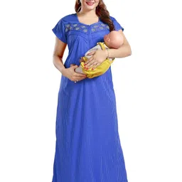 Gutthi Women Blue Nightdress-image-40
