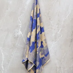 BOMBAY DYEING Blue & Cream Printed Pure Cotton 450 GSM Bath Towel image 5