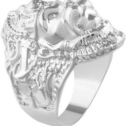 Missmister Men Silver-Plated Bajrang Bali Hanuman Balaji Bold Finger Ring image 2