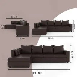 Westido Brown 6-Seater Sofa image 2