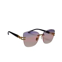 SPADEACES Women Rimless UV Protected Butterfly Sunglasses GOLD BROWN BUTTERFLY -248-picture-25