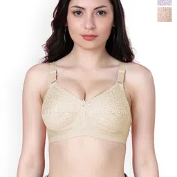 SHYAM SONS FLAIR Women Pack Of 3 Full Coverage Seamed Non Padded Minimizer Bra-picture-26