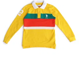 U.S. Polo Assn. Kids Boys Colourblocked Polo Collar Pure Cotton T-shirt image 4