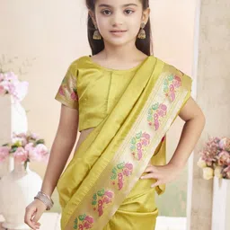 BAESD Zari Pure Silk Block Print Saree image 5