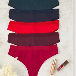 Trendyol Women Pack of 6 Solid Basic Briefs-image-53