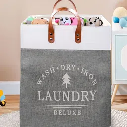 Stylista Grey Printed Durable & Foldable Laundry Bag with Handle image 3