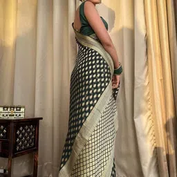 RAJMUDRAFASHION Woven Design Zari Art Silk Handloom Banarasi Saree image 5