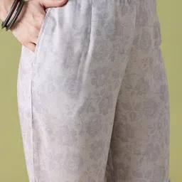 Anouk Women Floral Printed Pleated A-Line Kurta with Sharara & Dupatta image 2