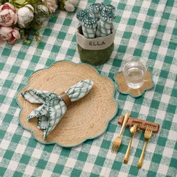 eyda Set of 6 Grass Rope Floral Handmade Table Placemat image 2