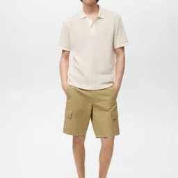 MANGO MAN Solid Cargo Shorts image 4