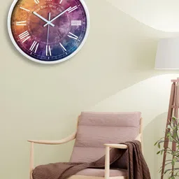 OLIVE TREE White & Brown Printed Contemporary Wall Clock image 1
