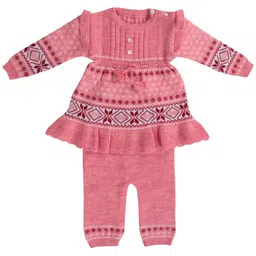 TRENDY WORLD Girls Fair Isle Woollen Pullover with Fuzzy Detail-image-94