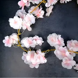 apka mart Pink & Golden Hanging Cherry Blossom Artificial Flower image 5