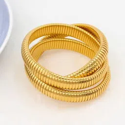 MEENAZ Gold Plated Stainless Steel Multistrand Bracelet-picture-49