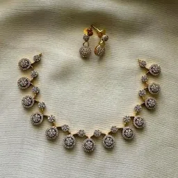 K C JEWELZ Gold-Plated American Diamond Studded Jewellery Set image 4