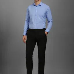 Louis Philippe Men Slim Fit Spread Collar Solid Cotton Formal Shirt image 3