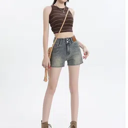 StyleCast Women Slim Fit Mid-Rise Denim Shorts-image-50