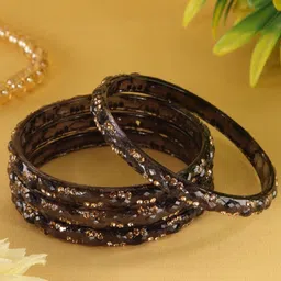ZULKA Set Of 8 Crystal-Studded Bangles-image-66