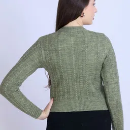 Winter Wonders Women Cable Knit Crop Cardigan Sweaters image 4