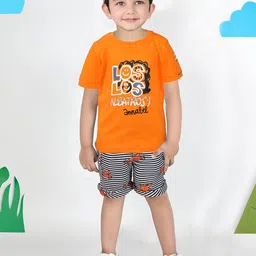 Bad Boys Boys Typography Printed Pure Cotton T-shirt With Shorts-image-12