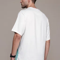 FCUK Pure Cotton Graphic Printed Drop-Shoulder Sleeves Oversized T-shirt image 4