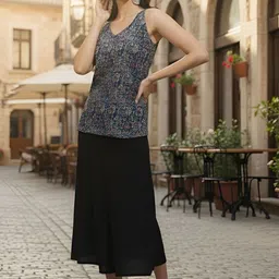 fusion by glitchez Women Printed V Neck Tunic-picture-32