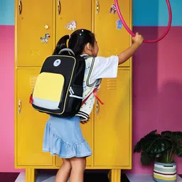 MOKOBARA Unisex Kids Colourblocked Contrast Detail Backpack with Reflective Strip image 1