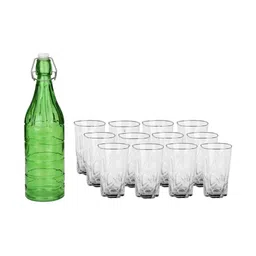 1ST TIME Green & Transparent Glass Solid Water Bottle-picture-10