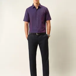 Arrow Men Solid Spread Collar Pure Cotton Formal Shirt image 4