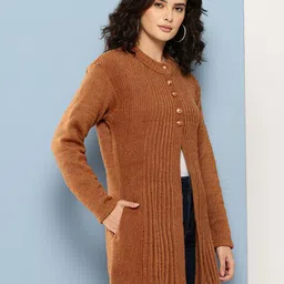 Aarika Ribbed Woollen Longline Cardigan image 2