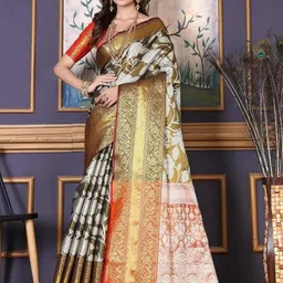 AKSH FASHION Green Silk Blend Sarees-picture-30